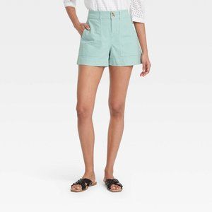Women's High-Rise Shorts - A New Day Mint 10